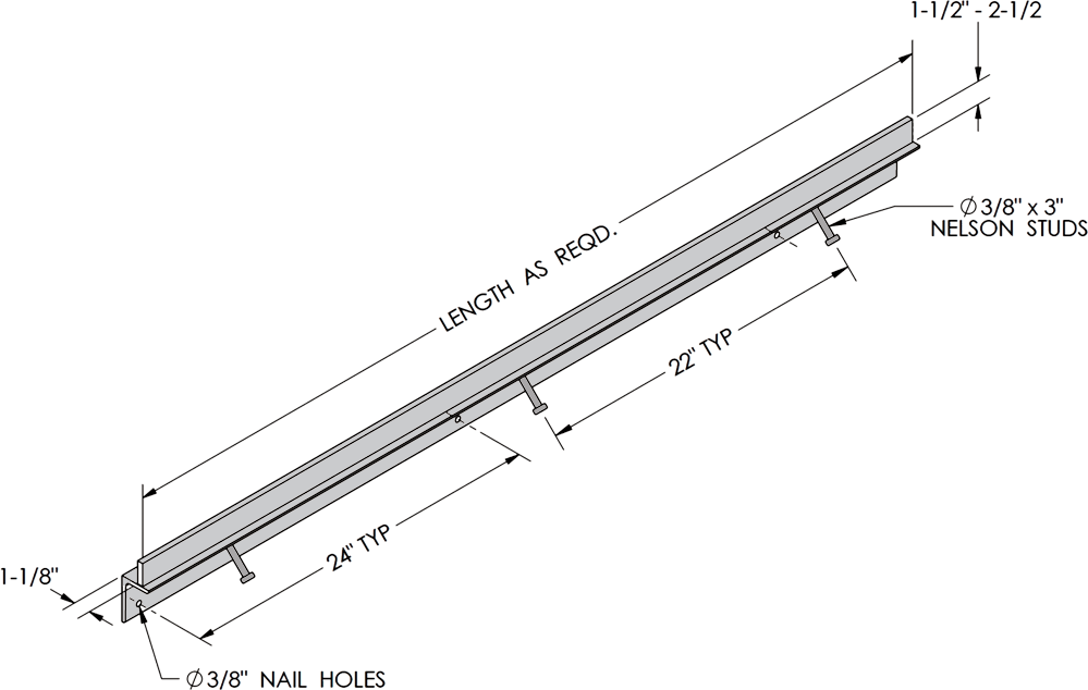 Product Drawing of a Z Angle Frame Line Drawing