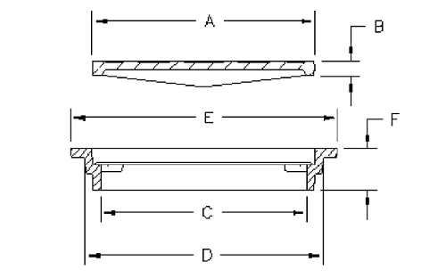 Product Drawing of Cover/Grate Diameter and Thickness